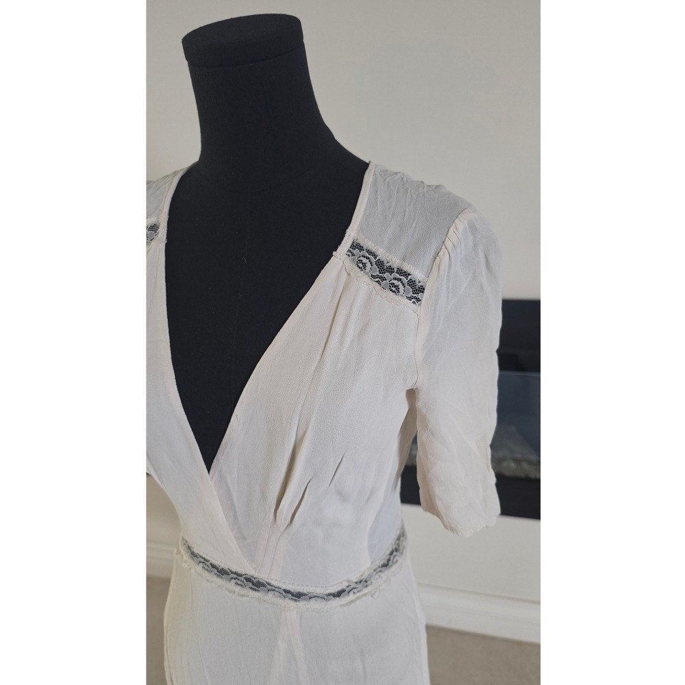 Reformation woodson Lace Trim VTG lingerie inspired Dress cottagecore RTL $298 - Picture 2 of 13